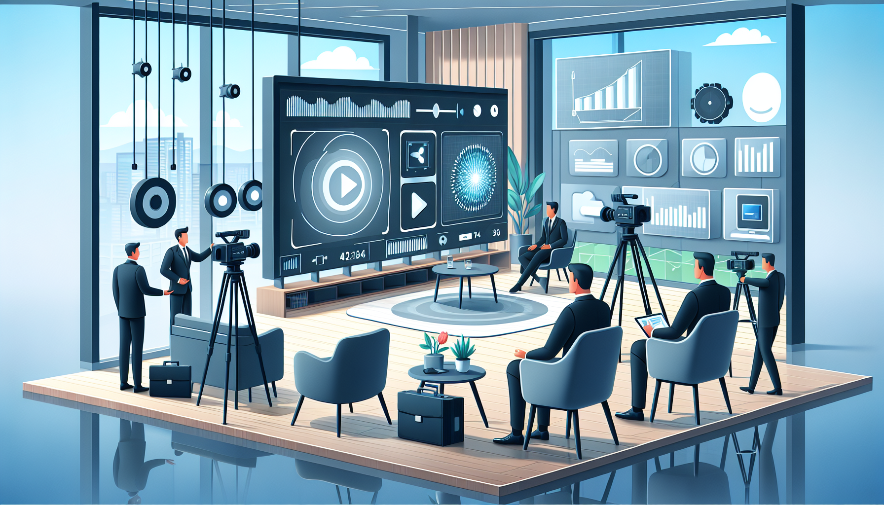 обложка для статьи про Нейросети для видео для бизнеса: обзор, сравнение и внедрение решений