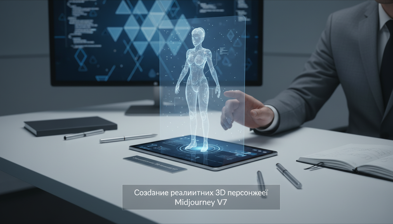 обложка для статьи про Создание реалистичных 3D персонажей Midjourney V7: инструкция и советы
