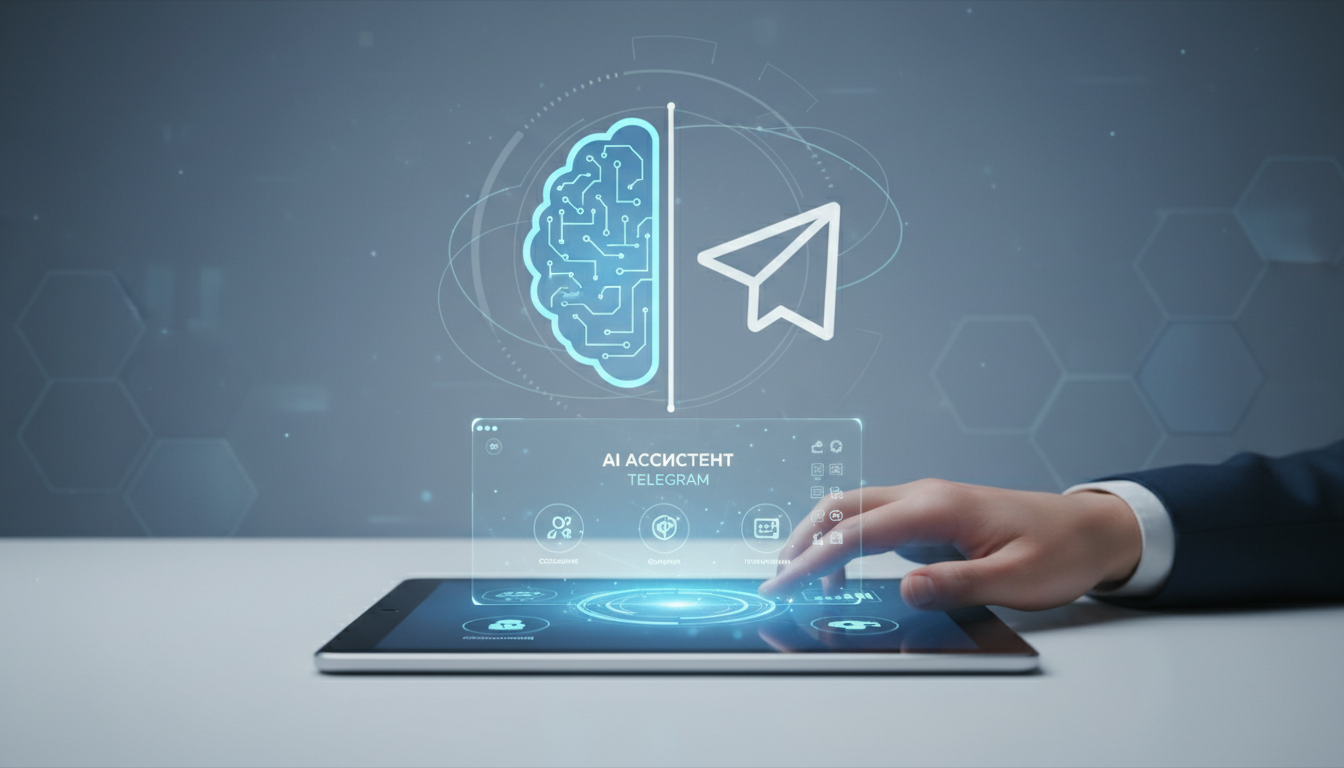 обложка для статьи про AI ассистент Telegram: создание, функции и примеры применения
