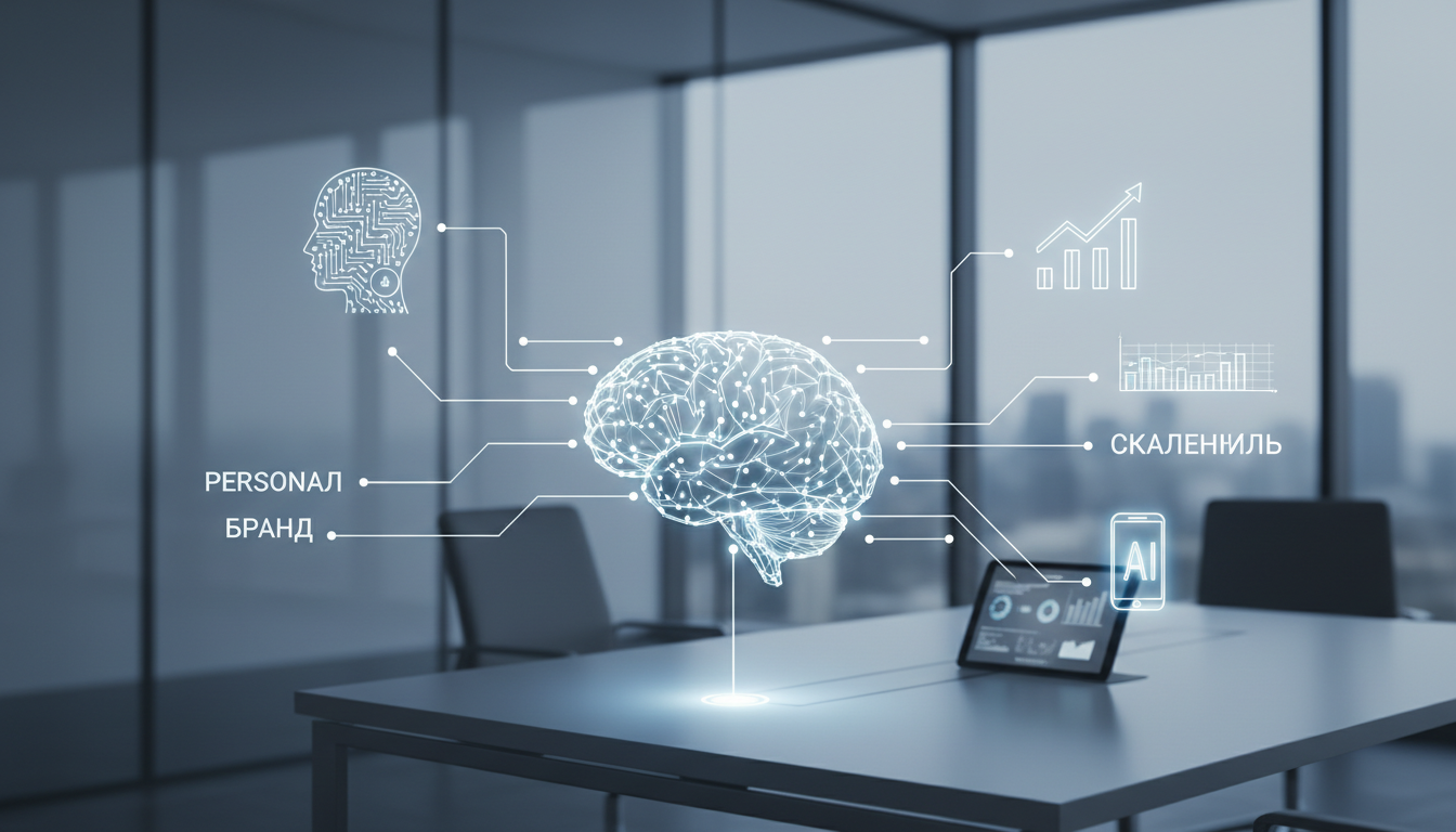обложка для статьи про ИИ для личного бренда: как эффективно строить и масштабировать себя