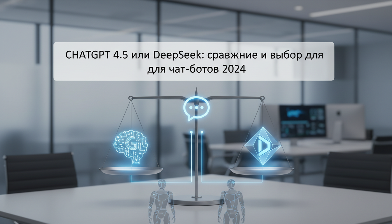 обложка для статьи про ChatGPT 4.5 или DeepSeek: сравнение и выбор для чат-ботов 2024