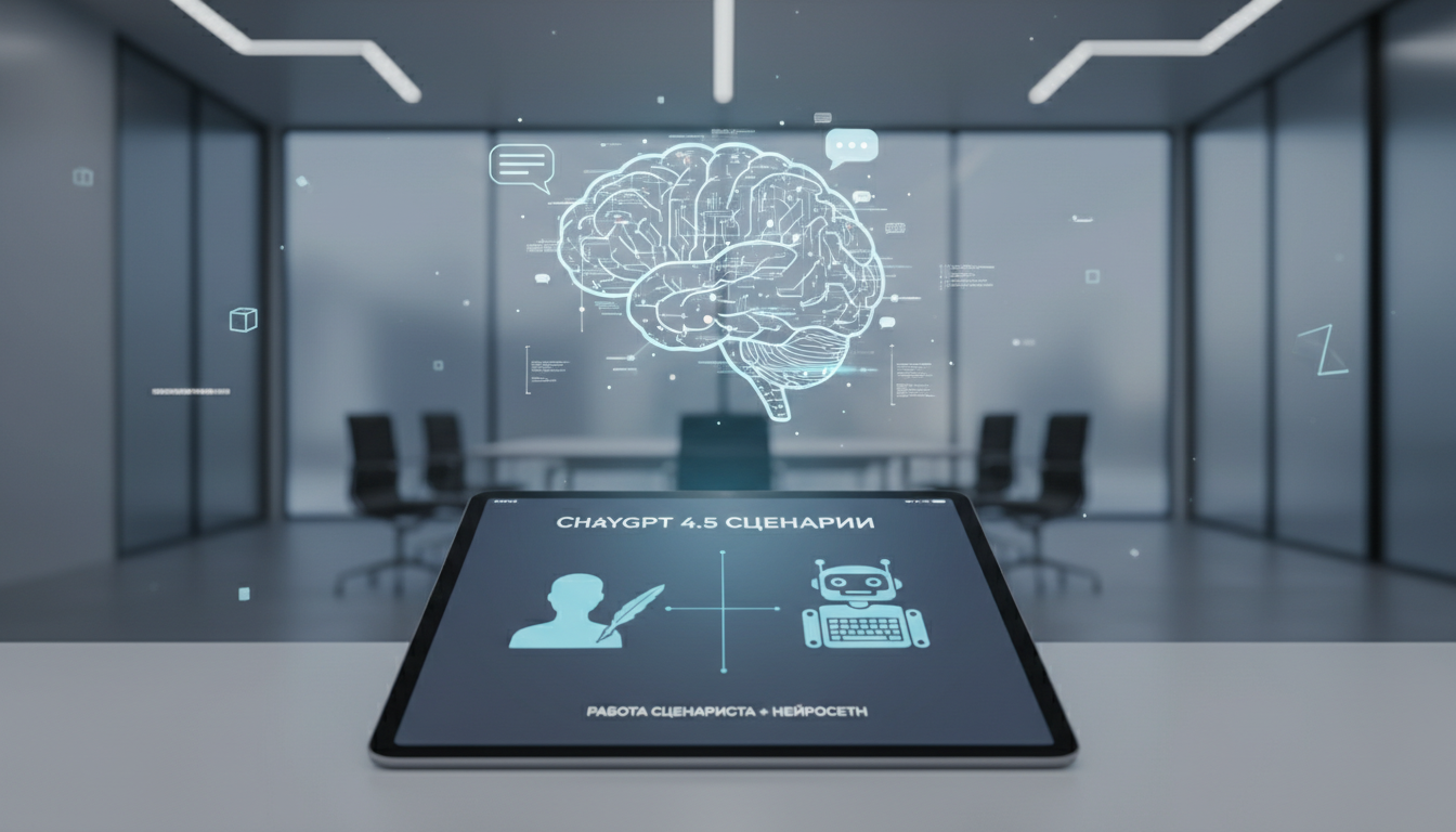 обложка для статьи про ChatGPT 4.5 сценарии: как улучшить работу сценариста с нейросетью