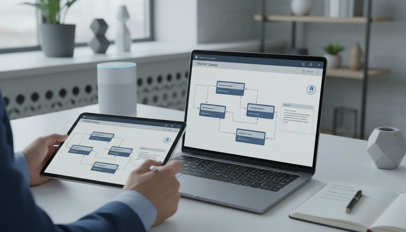 обложка для статьи про ChatGPT Canvas: Редактирование промптов и улучшение взаимодействия с ИИ