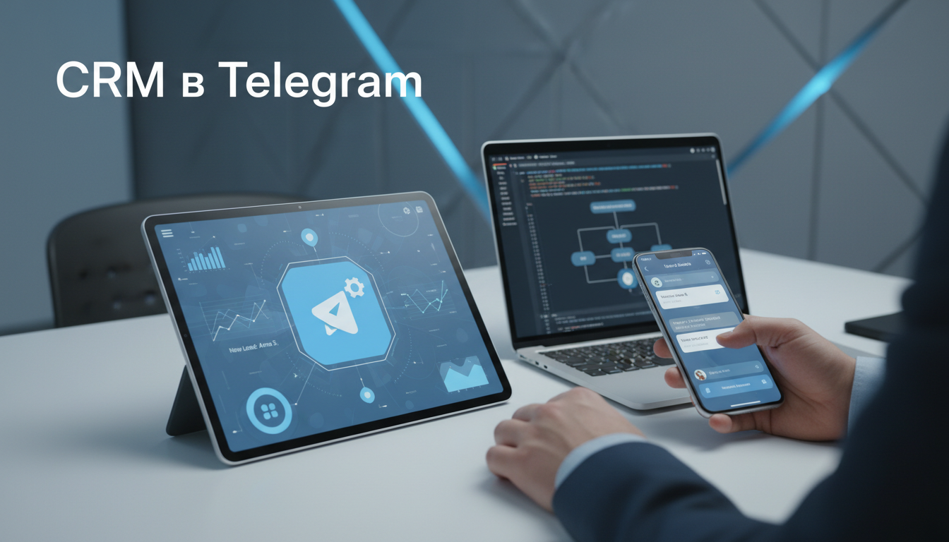 обложка для статьи про CRM в Telegram: Полное руководство по созданию и интеграции бота для бизнеса
