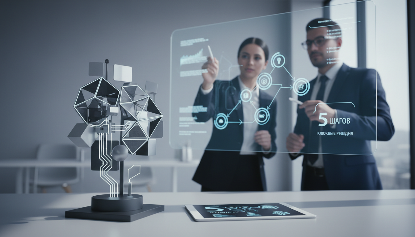 обложка для статьи про Быстрое внедрение ИИ в малый бизнес: 5 шагов и ключевые решения
