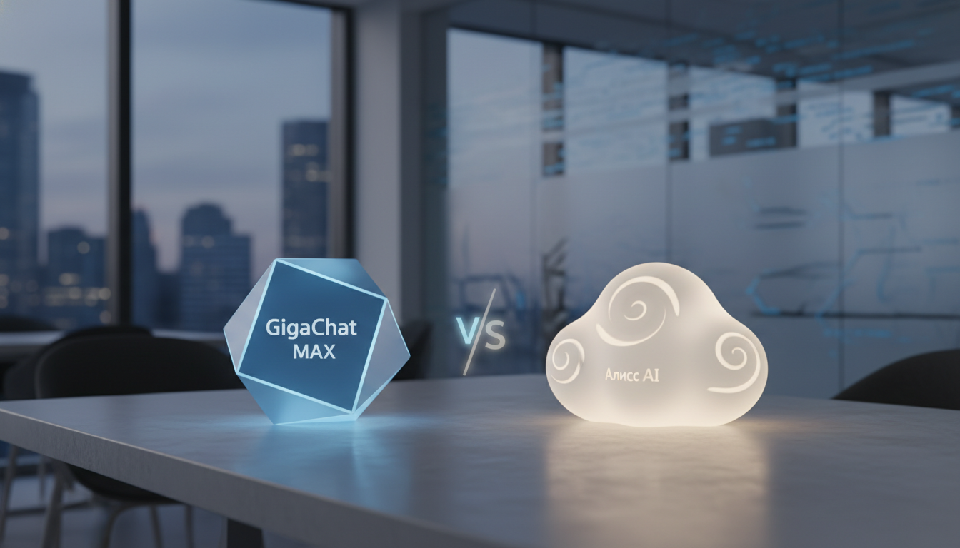 обложка для статьи про GigaChat MAX vs Алиса AI для бизнеса: сравнение и выбор лучшего AI