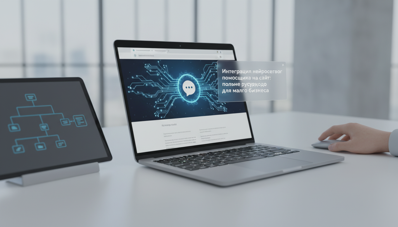 обложка для статьи про Интеграция нейросетевого помощника на сайт: полное руководство для малого бизнеса