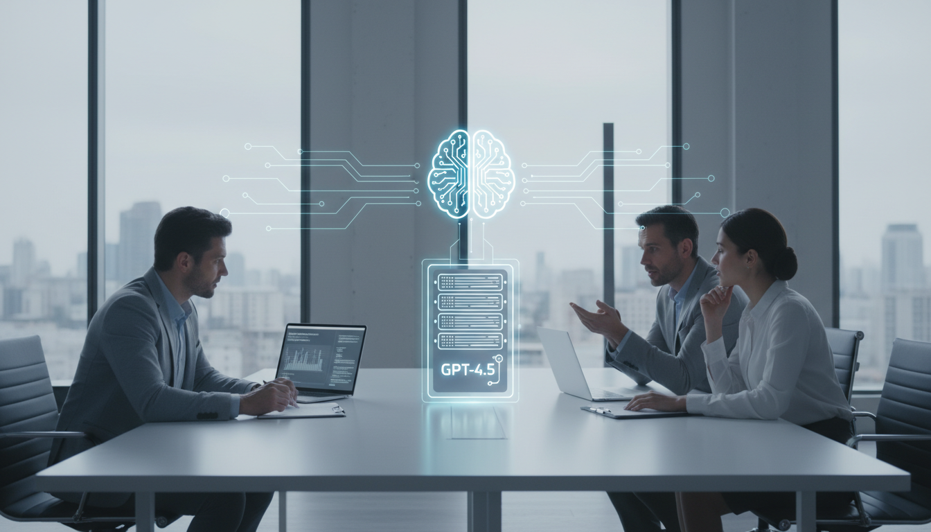 обложка для статьи про Как интегрировать GPT-4.5 в свой бизнес: Полное руководство