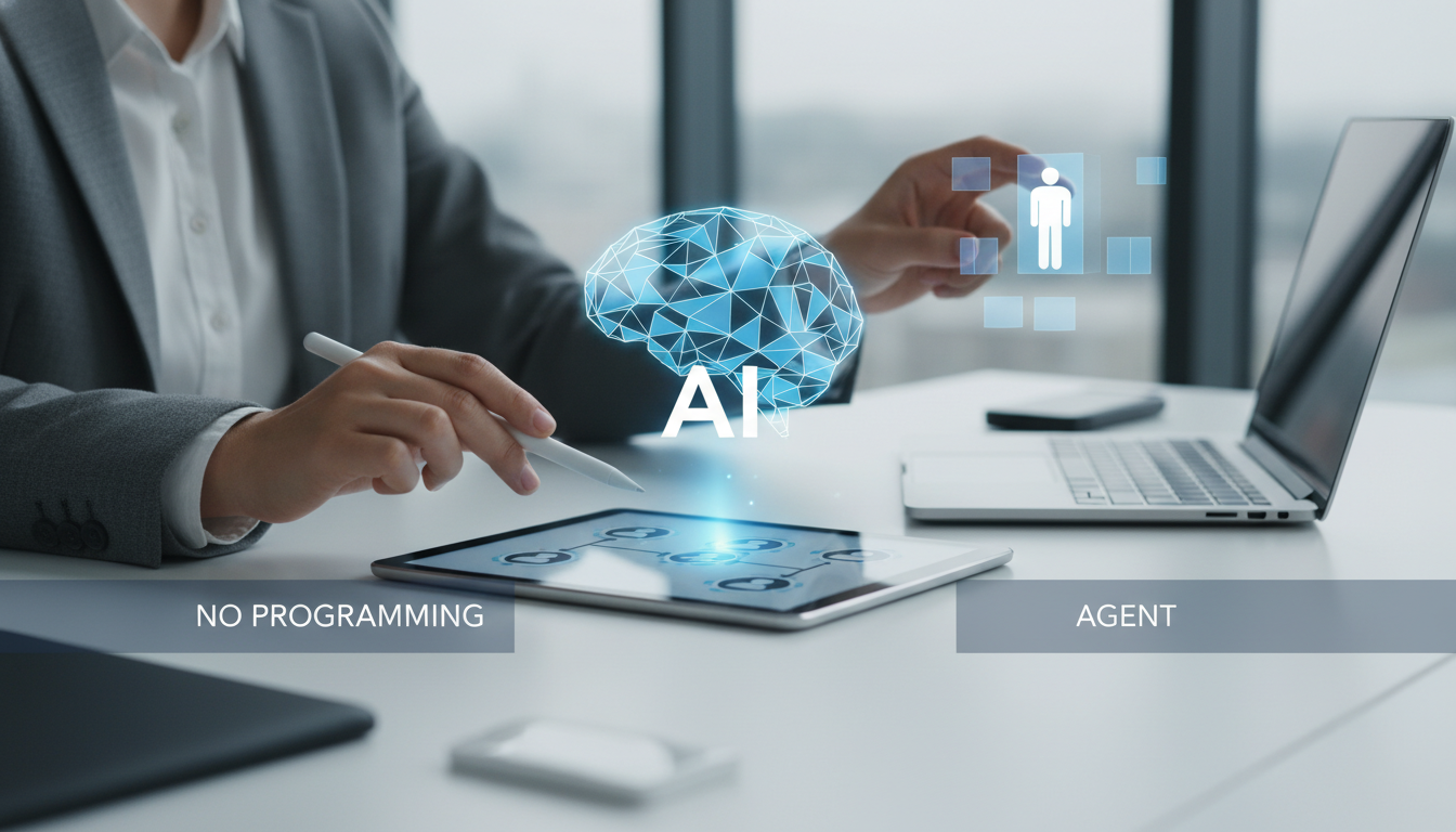 обложка для статьи про Как создать AI агента без программирования: пошаговое руководство