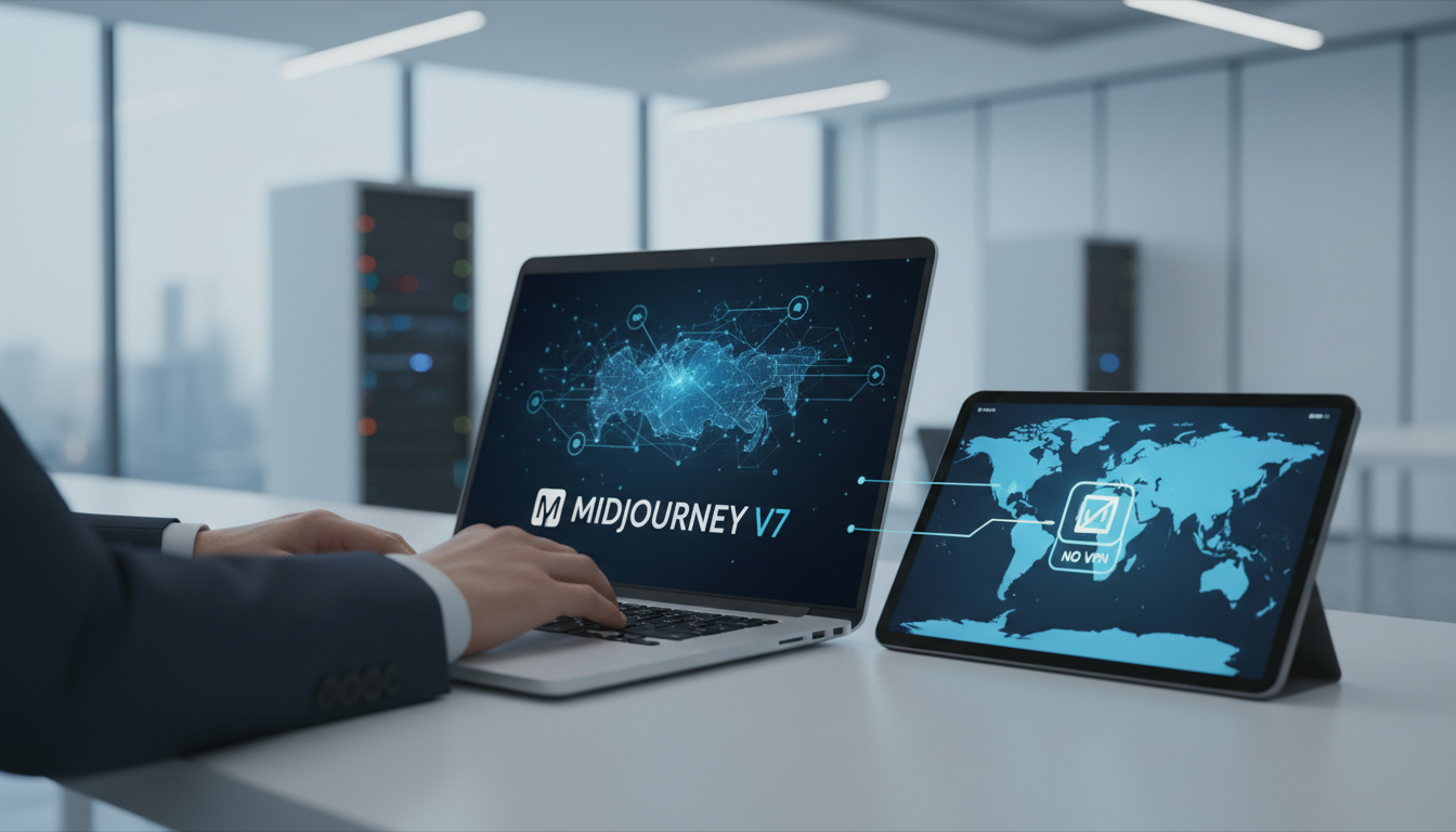 обложка для статьи про Midjourney V7 без VPN в России: как создавать видео и получать доступ