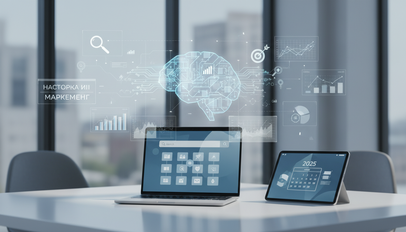 обложка для статьи про Настройка ИИ сервисов маркетинг: полный гайд и примеры 2025