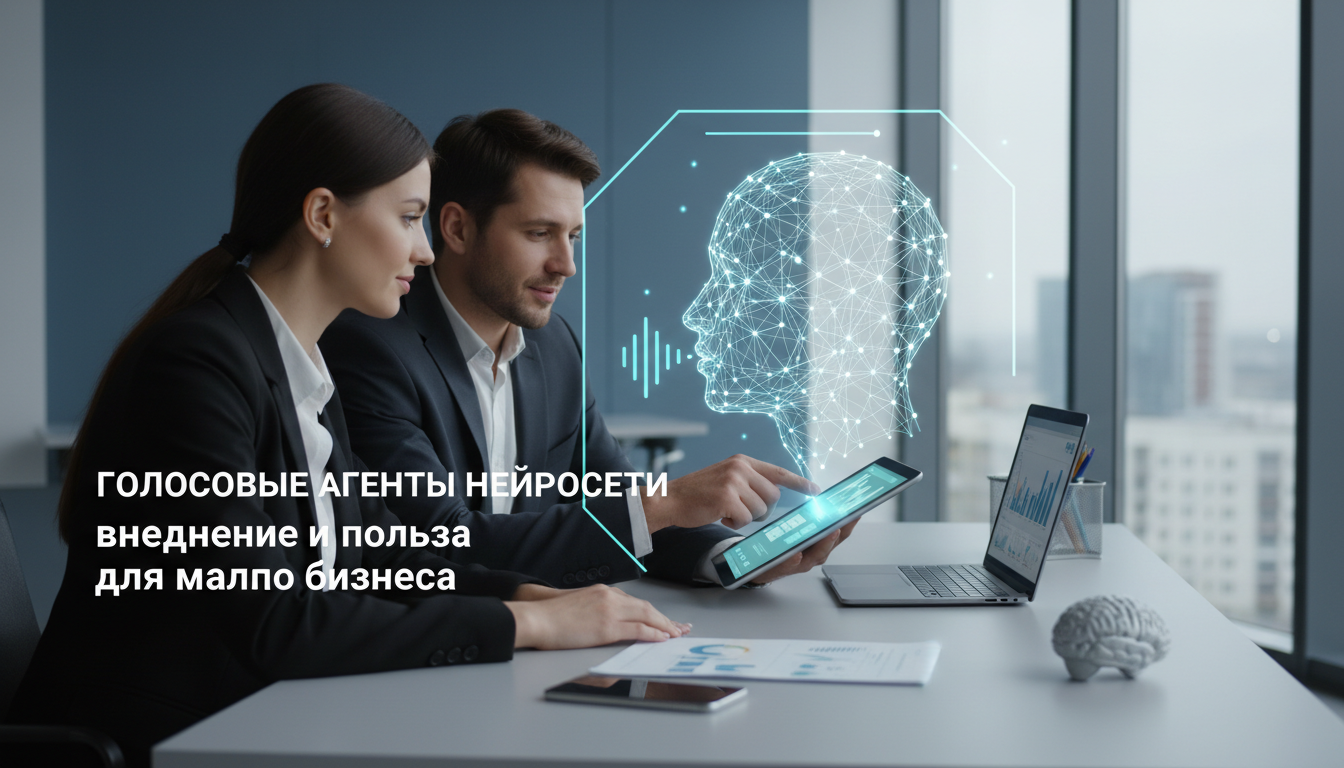 обложка для статьи про Голосовые агенты нейросети: внедрение и польза для малого бизнеса