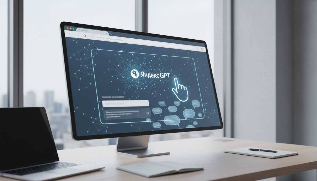 обложка для статьи про YandexGPT в браузере: Интеллектуальный помощник для работы