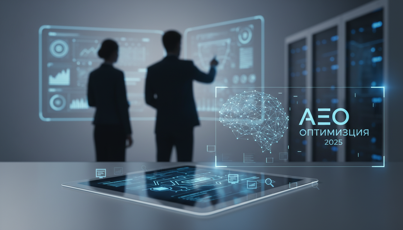 обложка для статьи про AEO оптимизация сайта 2025: как оптимизировать контент под нейросети