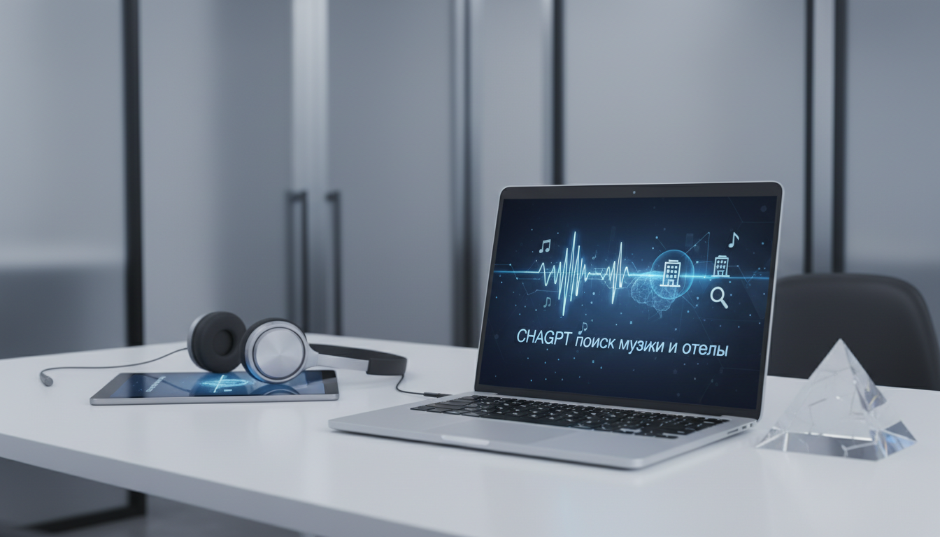 обложка для статьи про ChatGPT поиск музыки и отелей: Гид по использованию ИИ