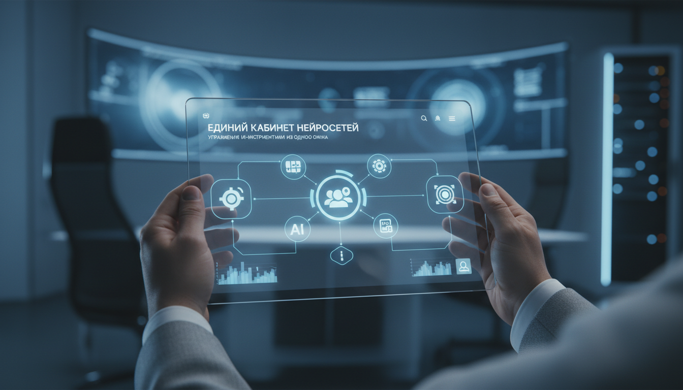 обложка для статьи про Единый кабинет нейросетей: управление ИИ-инструментами из одного окна