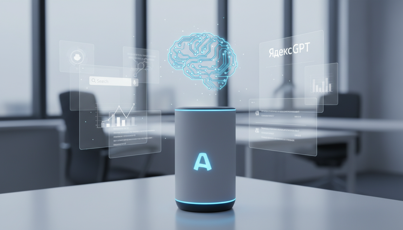 обложка для статьи про YandexGPT в умных колонках: Новые возможности вашей Алисы