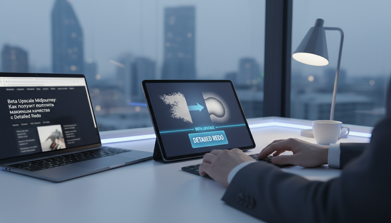 обложка для статьи про Beta Upscale Midjourney: Как получить максимум качества с Detailed Redo