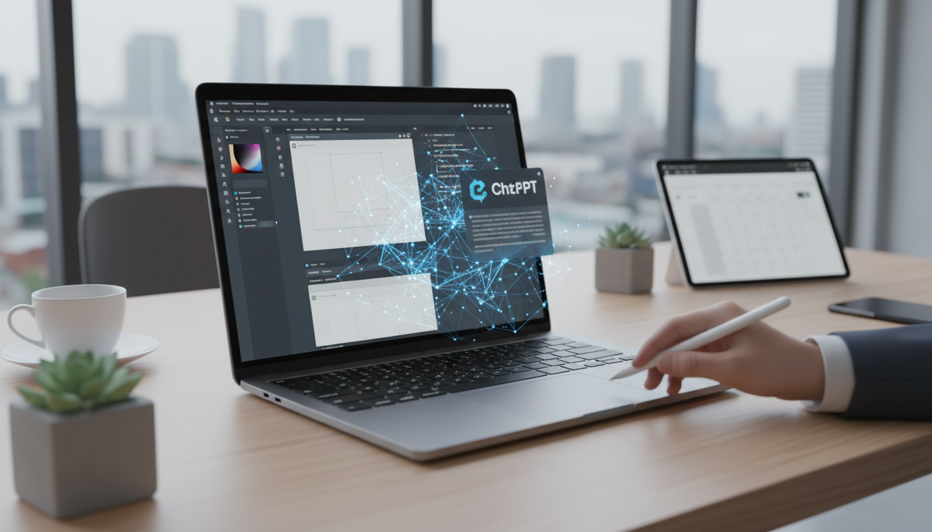 обложка для статьи про ChatGPT интеграция Figma: ускоряем дизайн и контент