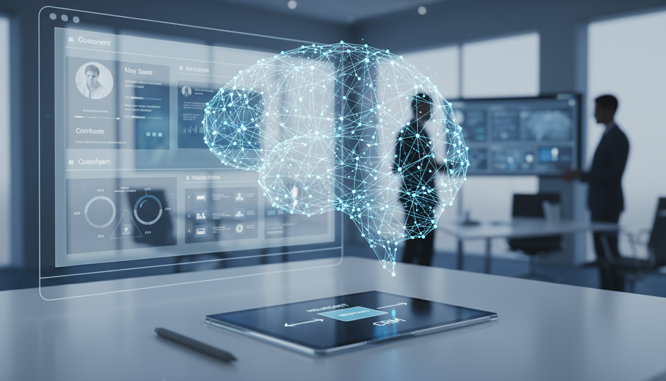 обложка для статьи про Интеграция нейросети CRM: будущее управления клиентами и продажами