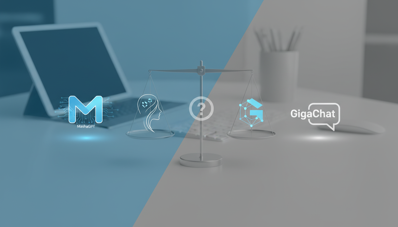 обложка для статьи про Сравнение MashaGPT и GigaChat: что лучше выбрать?