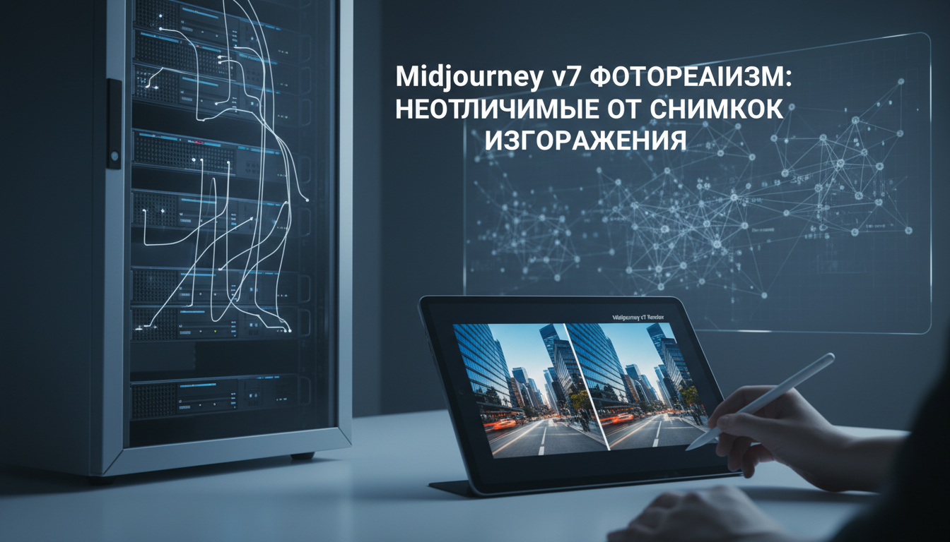 обложка для статьи про Midjourney v7 фотореализм: создаем неотличимые от снимков изображения