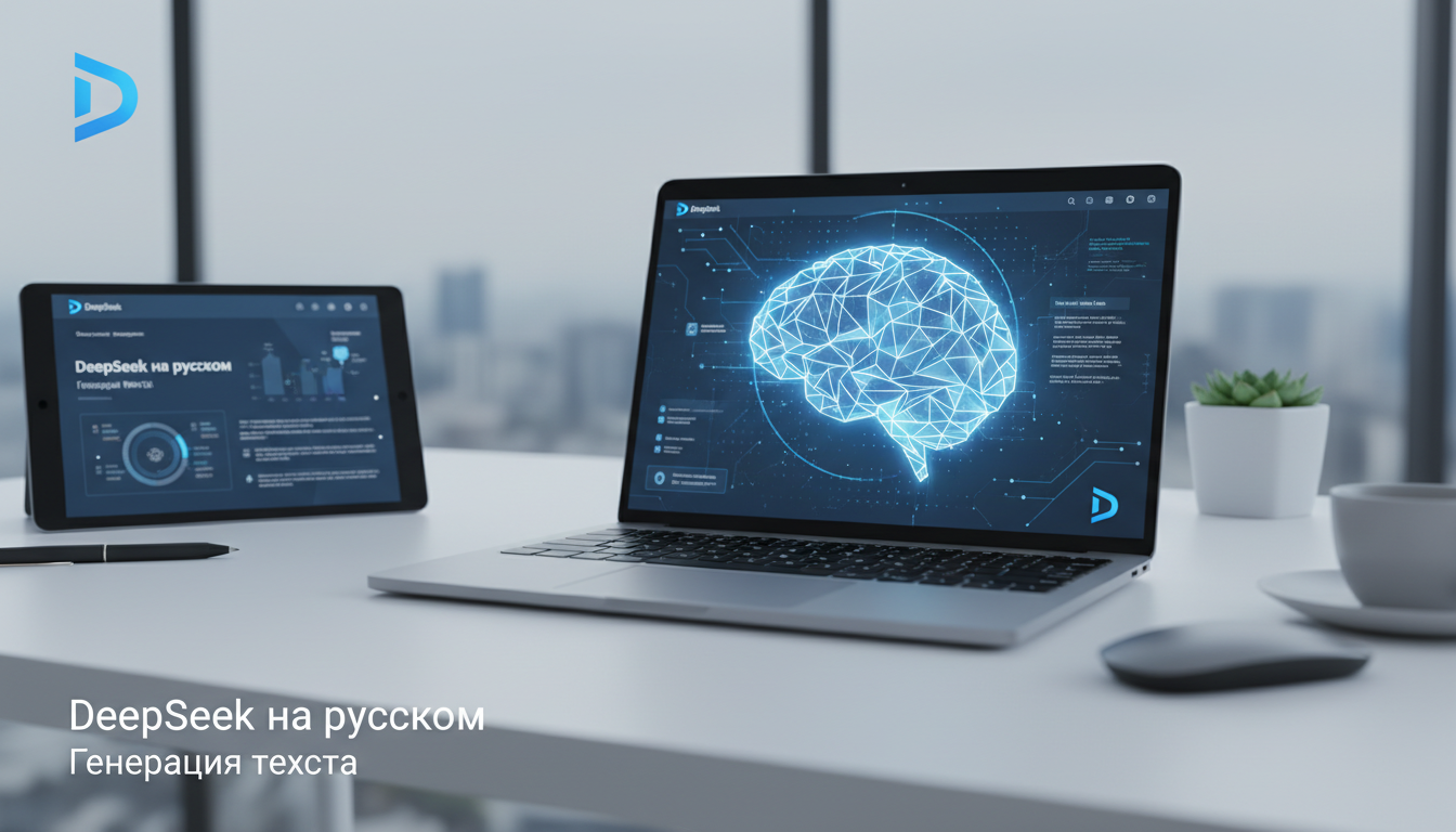 обложка для статьи про DeepSeek на русском: Полное руководство по генерации текста
