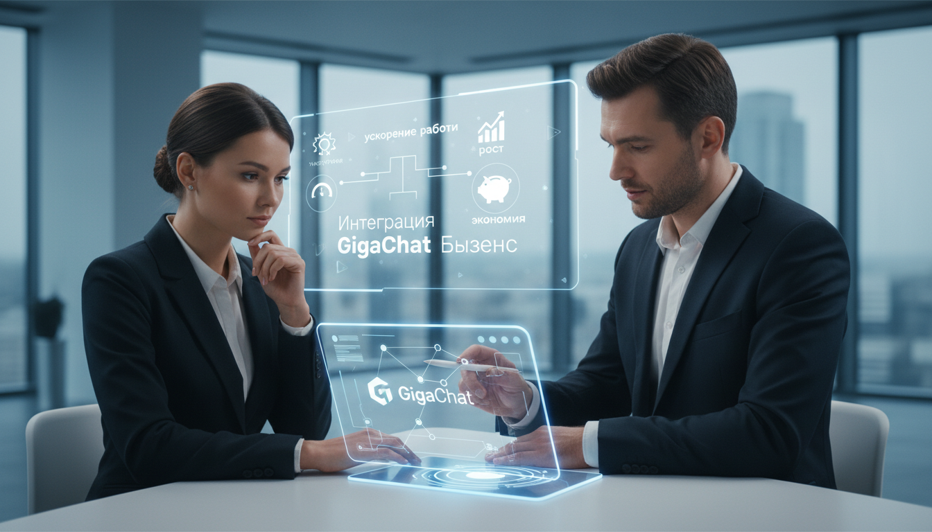 обложка для статьи про Интеграция GigaChat бизнес: ускорение работы, экономия и рост