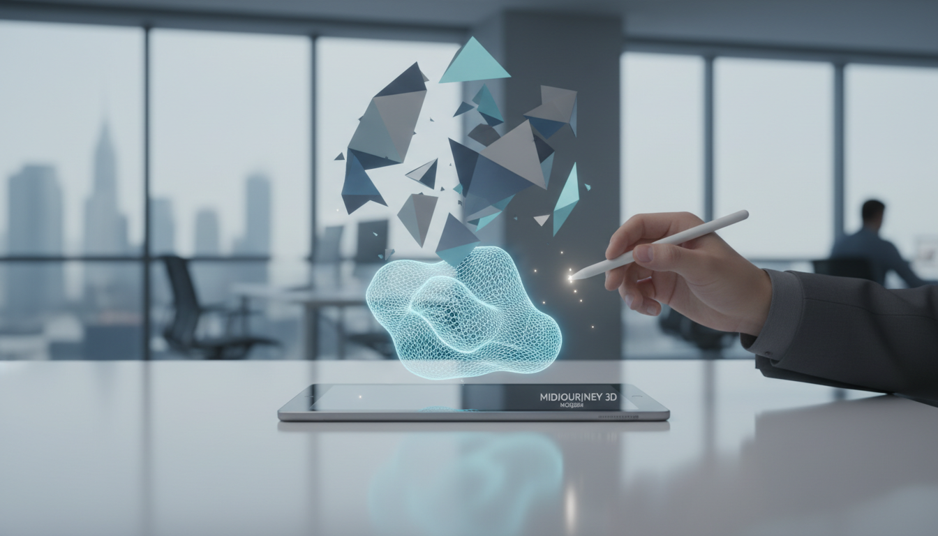 обложка для статьи про Midjourney 3D модели: Полный гайд по созданию объемных эффектов