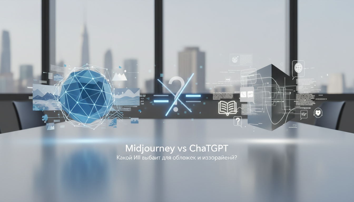обложка для статьи про Midjourney vs ChatGPT: Какой ИИ выбрать для обложек и изображений?