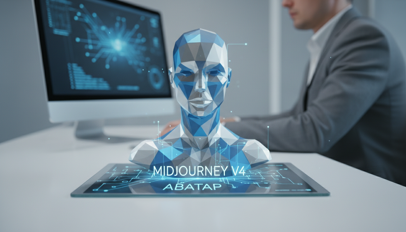 обложка для статьи про Midjourney V4 аватар: Создайте уникальный образ для соцсетей