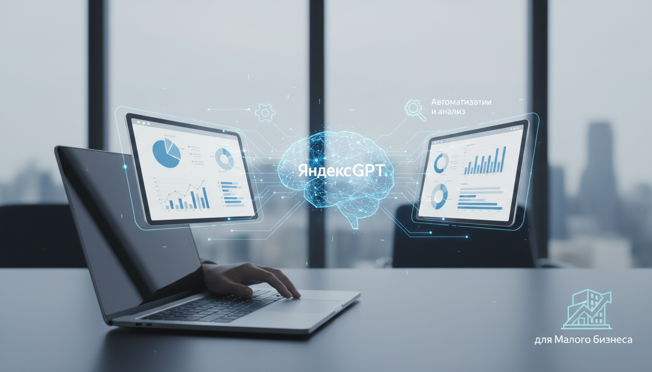 обложка для статьи про Промпт YandexGPT Отчеты: Автоматизация и Анализ для Малого Бизнеса