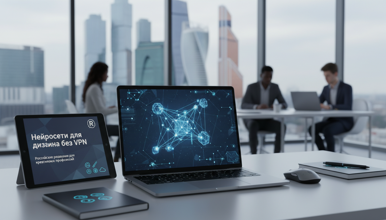обложка для статьи про Нейросети для дизайна без VPN: Российские решения для креативных профессий