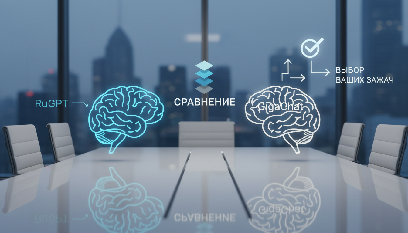 обложка для статьи про RuGPT vs GigaChat: сравнение и выбор для ваших задач